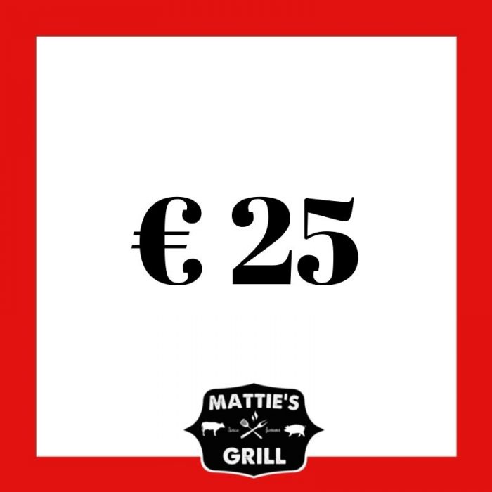 Kadobon 25 euro matties grill
